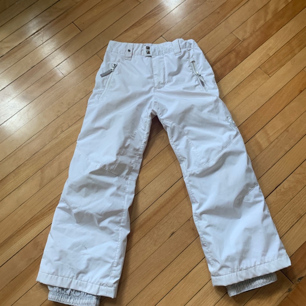 Girls White spyder size 8 kids snow pants
